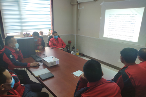 2021年1月22日，東營華昌電力工程有限公司安全日學習活動現場