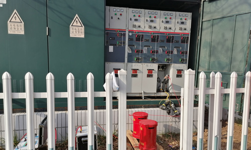 井岡山與寧陽路路口環(huán)網(wǎng)柜至東營區(qū)供電公司3*150電纜交接試驗現(xiàn)場