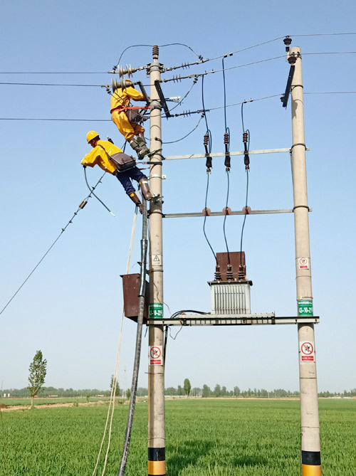 濟南至高清高速公路工程電力設(shè)施遷改工程——不停電作業(yè)項目：帶電開斷現(xiàn)場