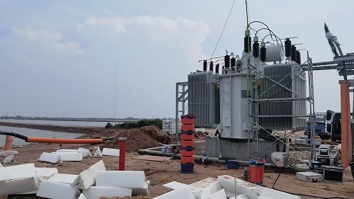 2025年8月16日，66千伏27500kVA油浸變壓器耐壓試驗(yàn)現(xiàn)場(chǎng)